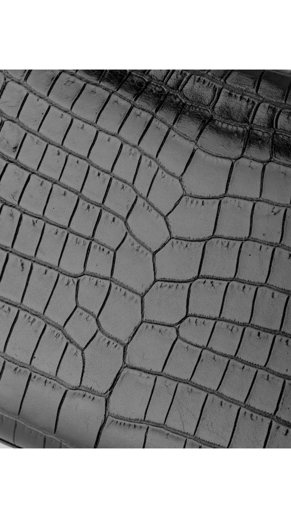 Saint Laurent Kate Tassel Bag Black Croc Embossed Leather