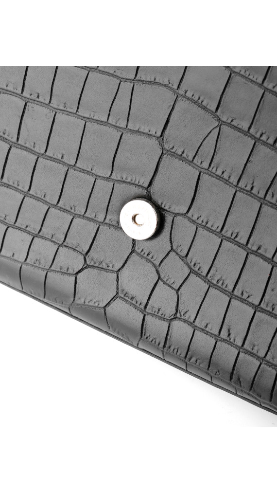 Saint Laurent Kate Tassel Bag Black Croc Embossed Leather
