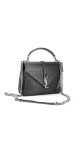 Saint Laurent College Medium Black Croc Embossed Leather