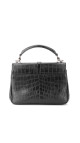 Saint Laurent College Medium Black Croc Embossed Leather