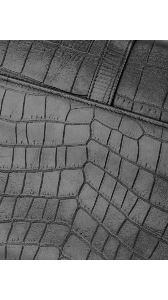 Saint Laurent College Medium Black Croc Embossed Leather