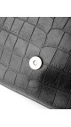 Saint Laurent College Medium Black Croc Embossed Leather