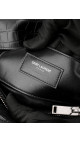 Saint Laurent College Medium Black Croc Embossed Leather