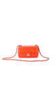 Chanel Classic Mini Single Flap Bag Orange Patent Leather