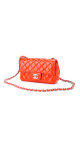 Chanel Classic Mini Single Flap Bag Orange Patent Leather