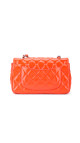 Chanel Classic Mini Single Flap Bag Orange Patent Leather