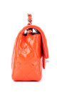 Chanel Classic Mini Single Flap Bag Orange Patent Leather
