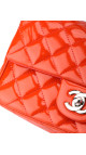 Chanel Classic Mini Single Flap Bag Orange Patent Leather