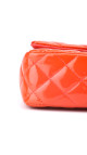 Chanel Classic Mini Single Flap Bag Orange Patent Leather