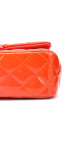 Chanel Classic Mini Single Flap Bag Orange Patent Leather