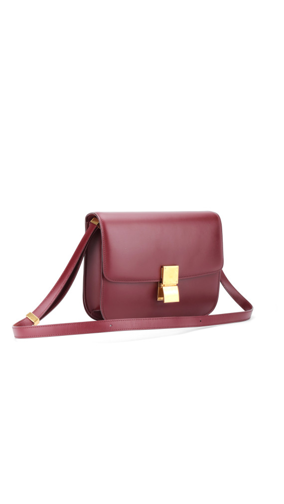 Céline Box Bag Medium Burgundy Calfskin