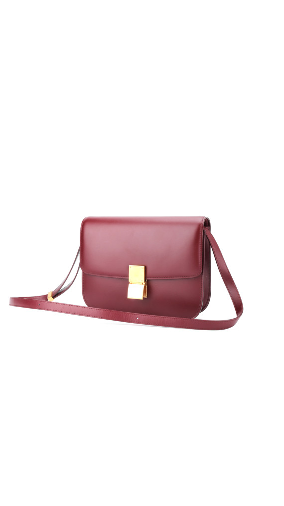 Céline Box Bag Medium Burgundy Calfskin