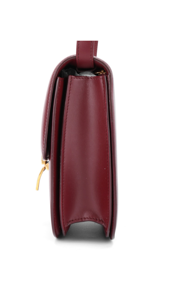 Céline Box Bag Medium Burgundy Calfskin