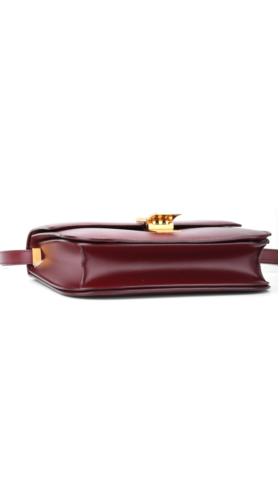Céline Box Bag Medium Burgundy Calfskin