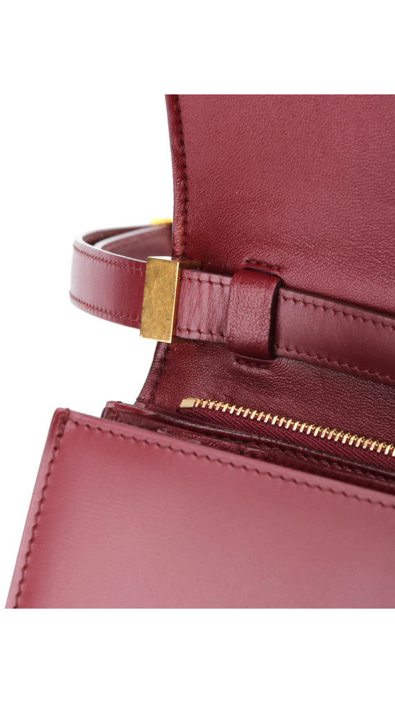 Céline Box Bag Medium Burgundy Calfskin