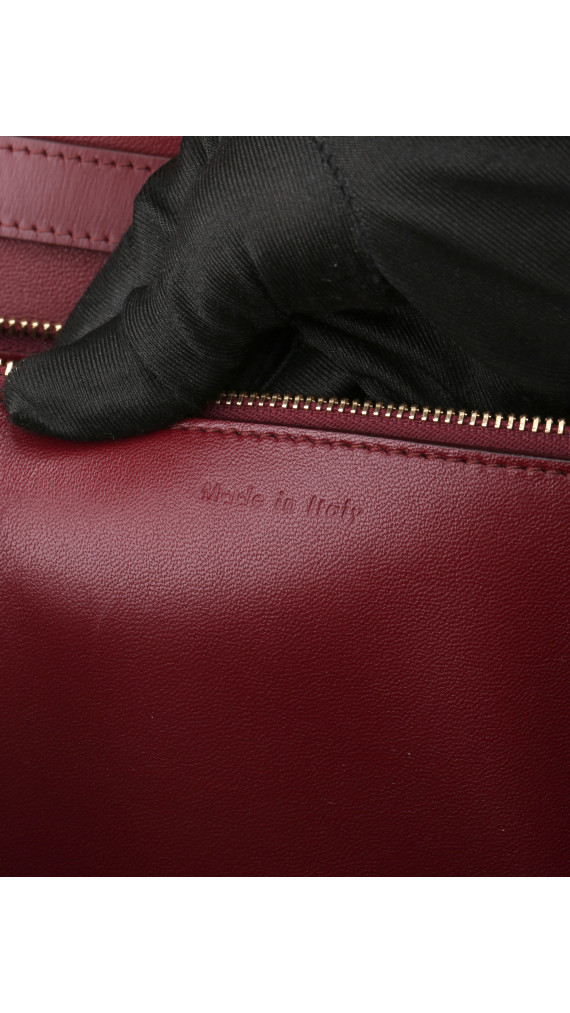 Céline Box Bag Medium Burgundy Calfskin