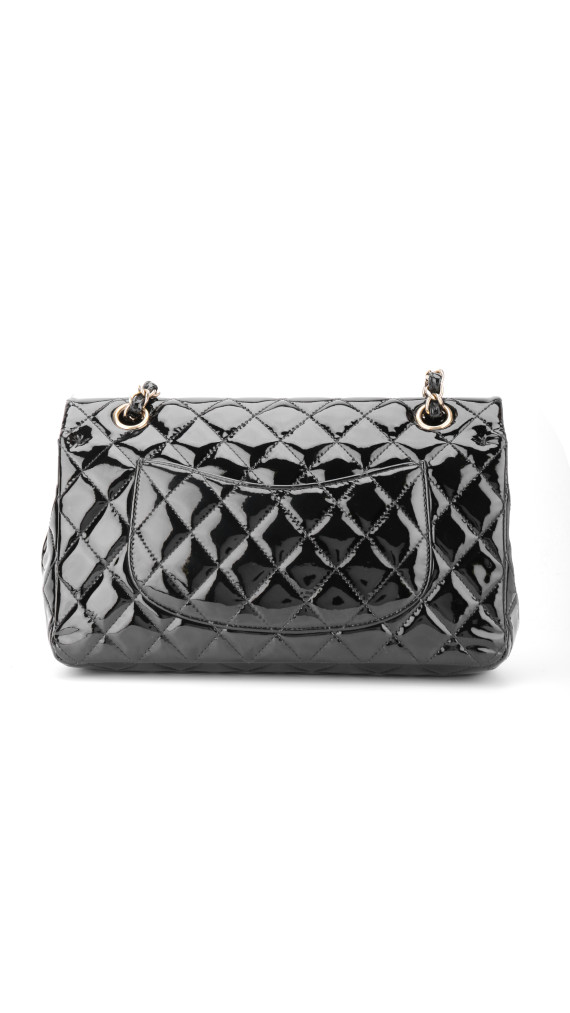 Chanel Classic Double Flap Medium Black Patent Leather