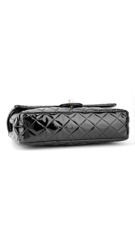 Chanel Classic Double Flap Medium Black Patent Leather