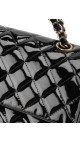 Chanel Classic Double Flap Medium Black Patent Leather