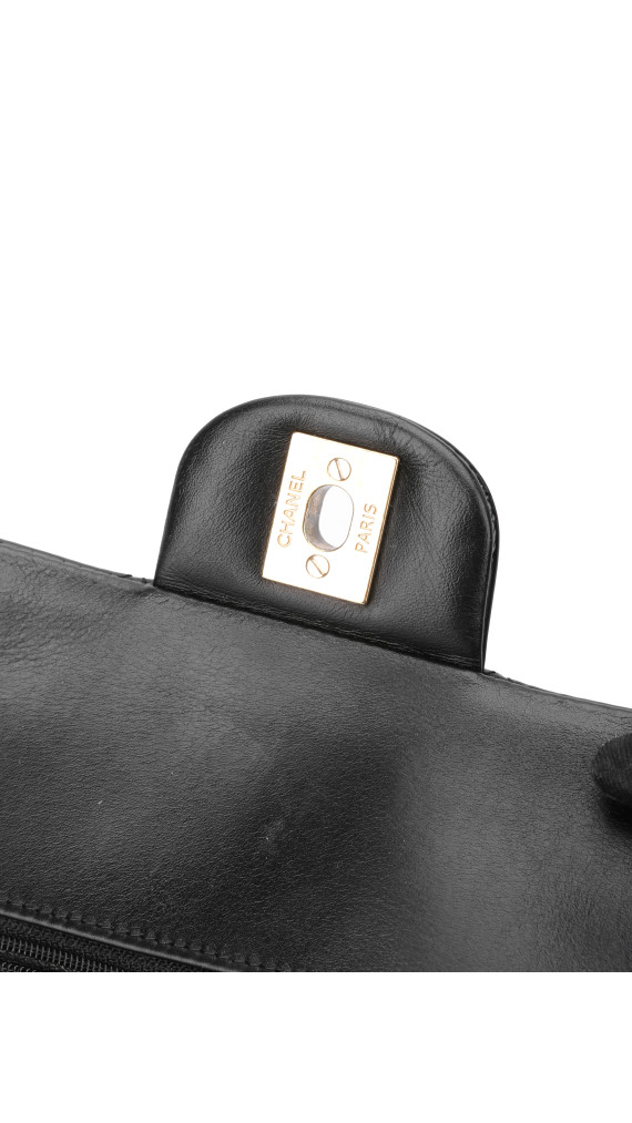 Chanel Classic Double Flap Medium Black Patent Leather