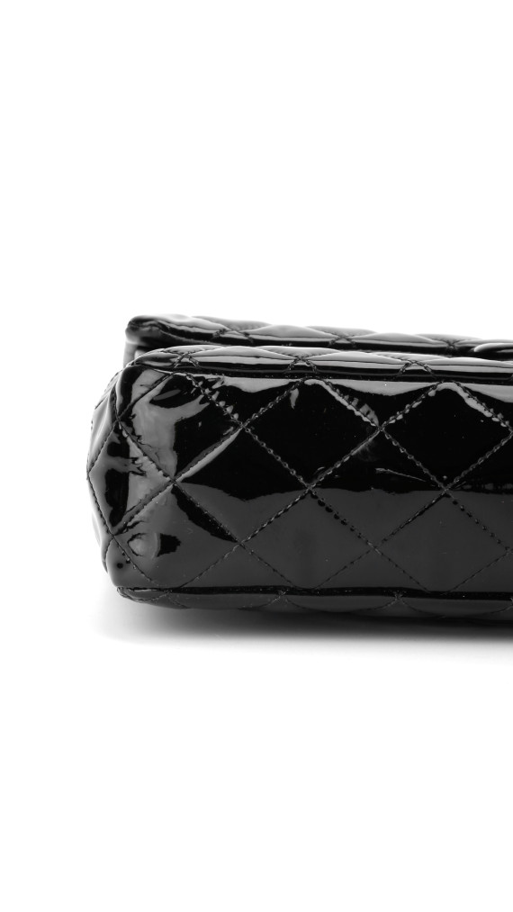 Chanel Classic Double Flap Medium Black Patent Leather