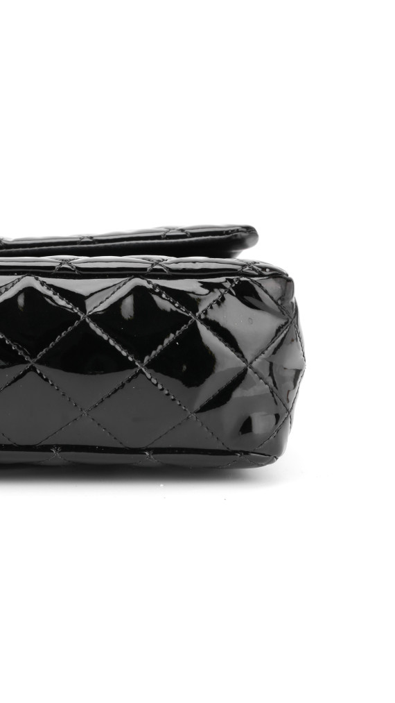 Chanel Classic Double Flap Medium Black Patent Leather