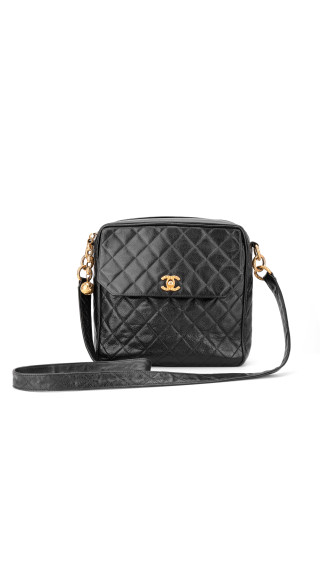 Chanel Vintage Camera Bag Black Caviar