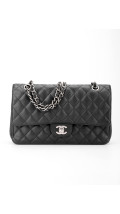 Chanel Classic Double Flap Medium Black Caviar with Silver Hardware