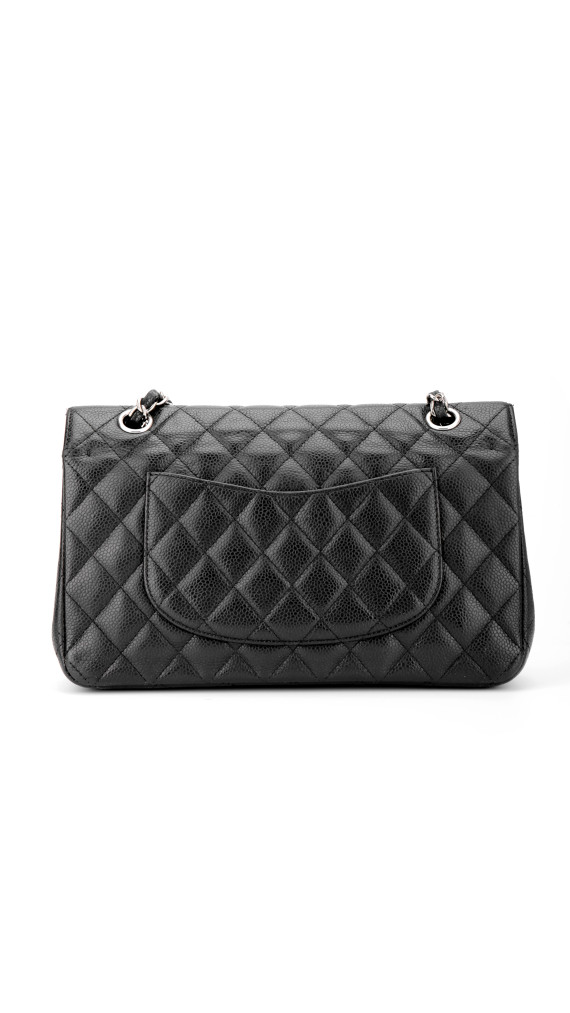 Chanel Classic Double Flap Medium Black Caviar with Silver Hardware
