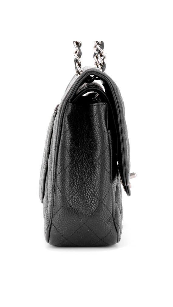 Chanel Classic Double Flap Medium Black Caviar with Silver Hardware