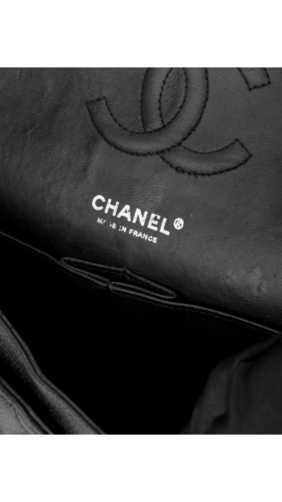 Chanel Classic Double Flap Medium Black Caviar with Silver Hardware
