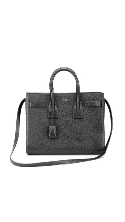 Saint Laurent Sac de Jour Black Grained Leather Shoulder Bag