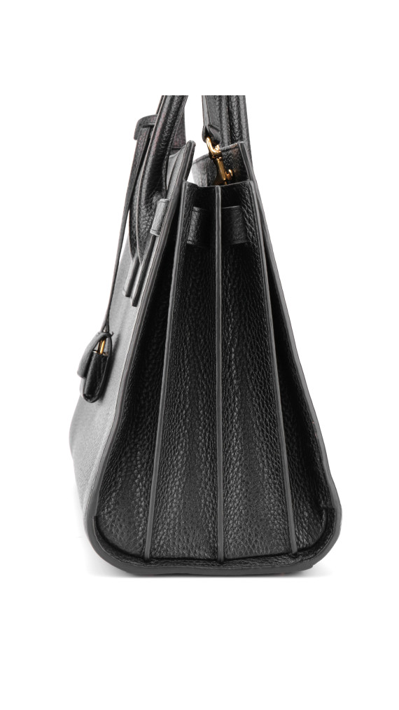 Saint Laurent Sac de Jour Black Grained Leather Shoulder Bag