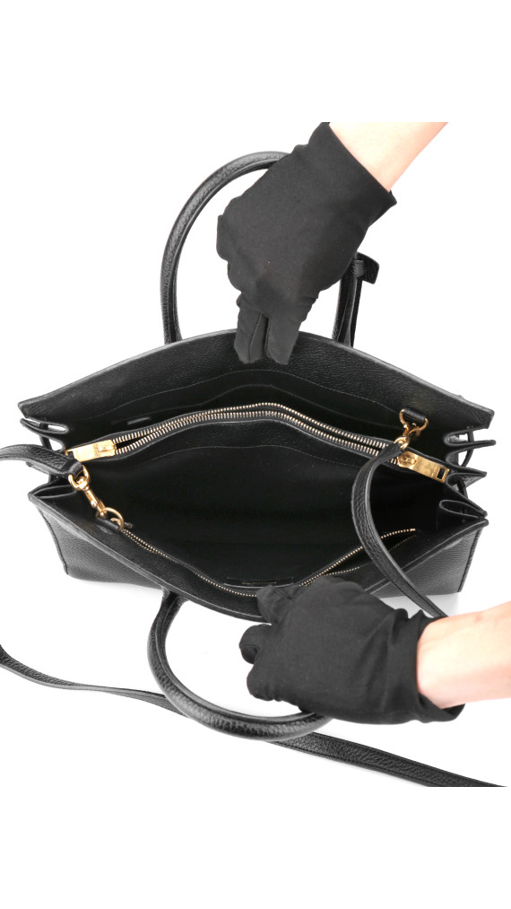 Saint Laurent Sac de Jour Black Grained Leather Shoulder Bag