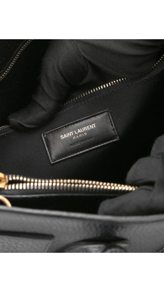 Saint Laurent Sac de Jour Black Grained Leather Shoulder Bag