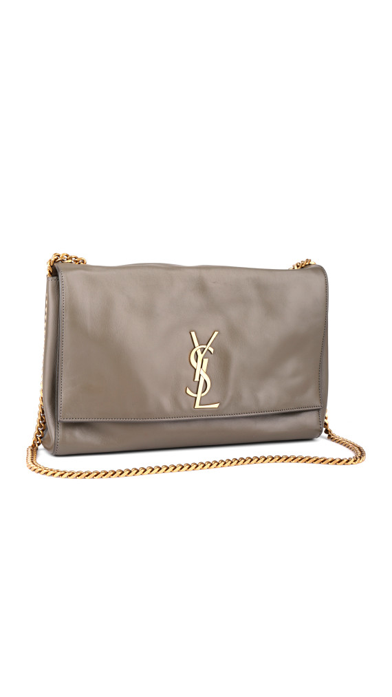 Saint Laurent Kate Reversible Shoulder Bag - Taupe Suede og Leather