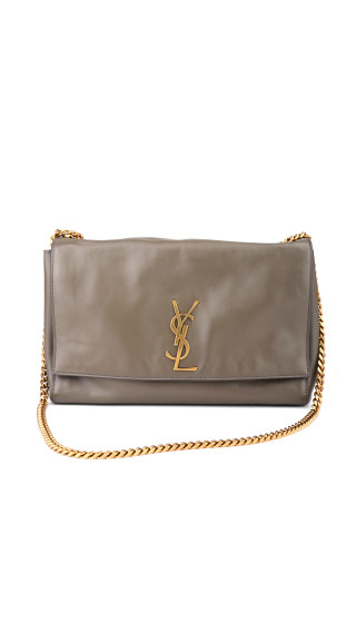 Saint Laurent Kate Reversible Shoulder Bag - Taupe Suede og Leather