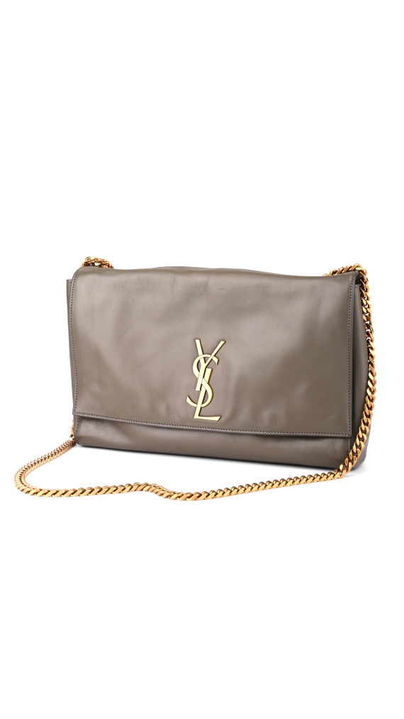 Saint Laurent Kate Reversible Shoulder Bag - Taupe Suede og Leather