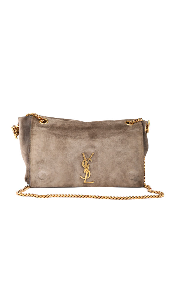 Saint Laurent Kate Reversible Shoulder Bag - Taupe Suede og Leather
