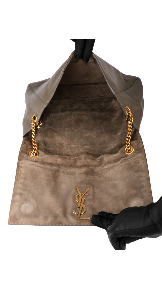 Saint Laurent Kate Reversible Shoulder Bag - Taupe Suede og Leather
