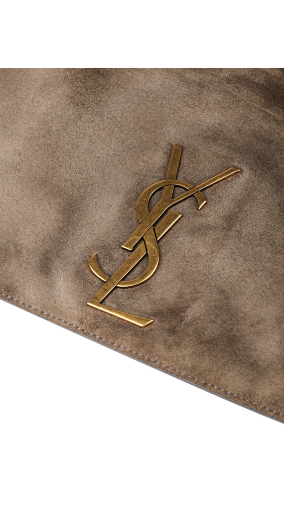 Saint Laurent Kate Reversible Shoulder Bag - Taupe Suede og Leather