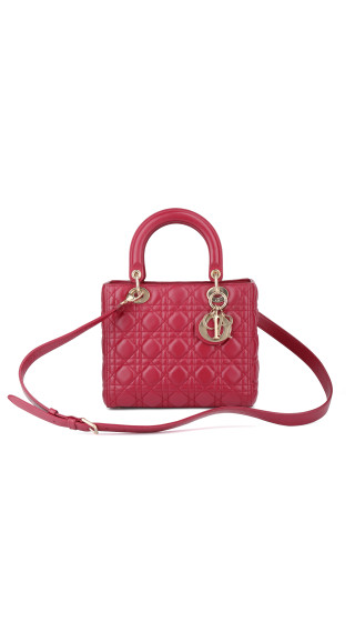 Christian Dior Lady Dior Medium Red Cannage Lambskin