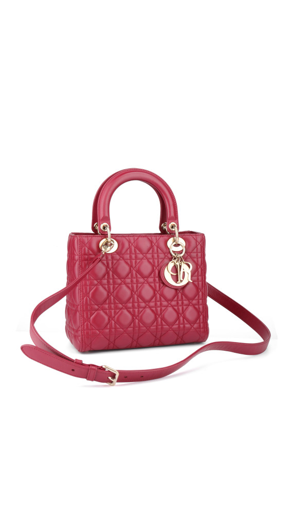 Christian Dior Lady Dior Medium Red Cannage Lambskin