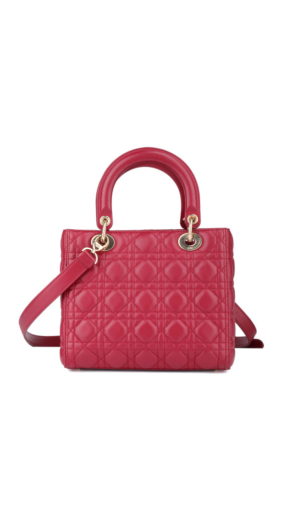 Christian Dior Lady Dior Medium Red Cannage Lambskin