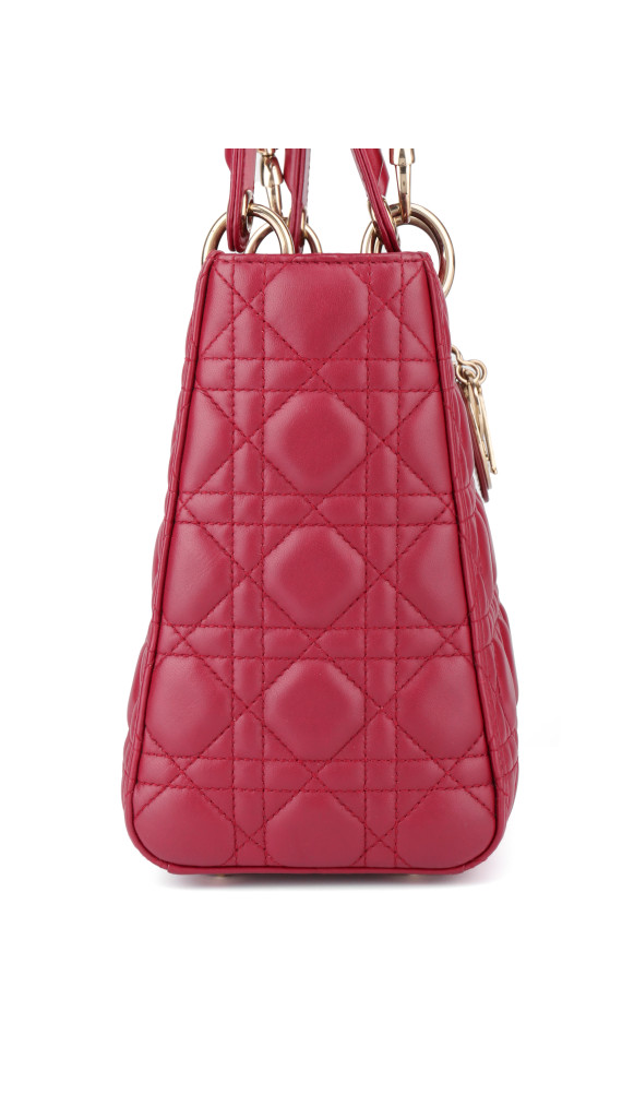 Christian Dior Lady Dior Medium Red Cannage Lambskin