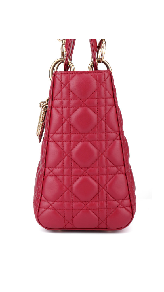 Christian Dior Lady Dior Medium Red Cannage Lambskin