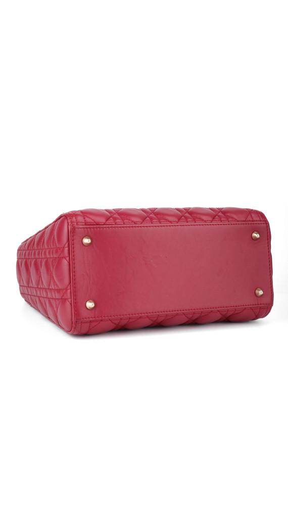 Christian Dior Lady Dior Medium Red Cannage Lambskin