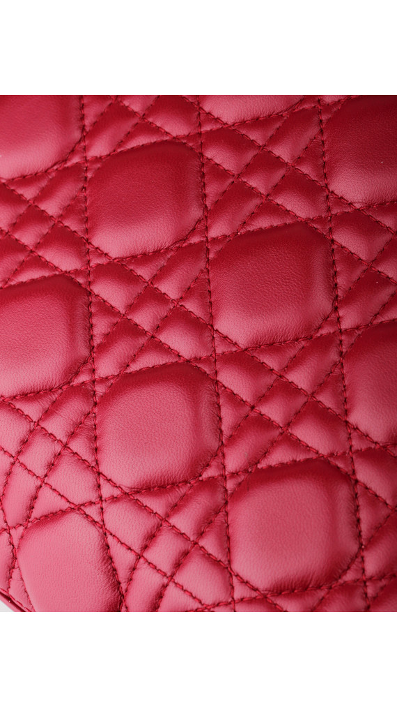 Christian Dior Lady Dior Medium Red Cannage Lambskin