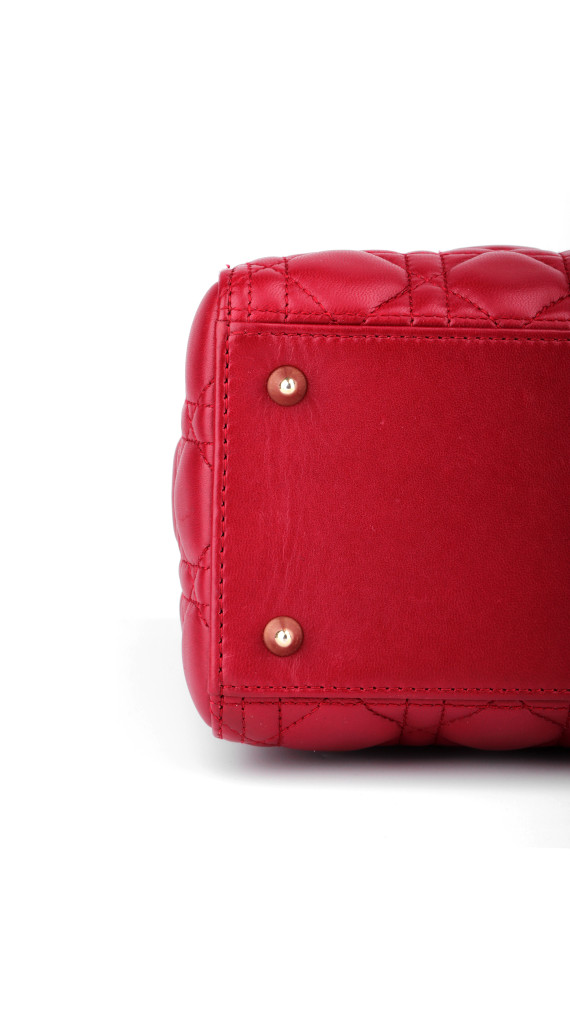 Christian Dior Lady Dior Medium Red Cannage Lambskin
