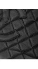 Chanel Shopping Tote i svart quiltet caviar-skinn med sølvfarget hardware